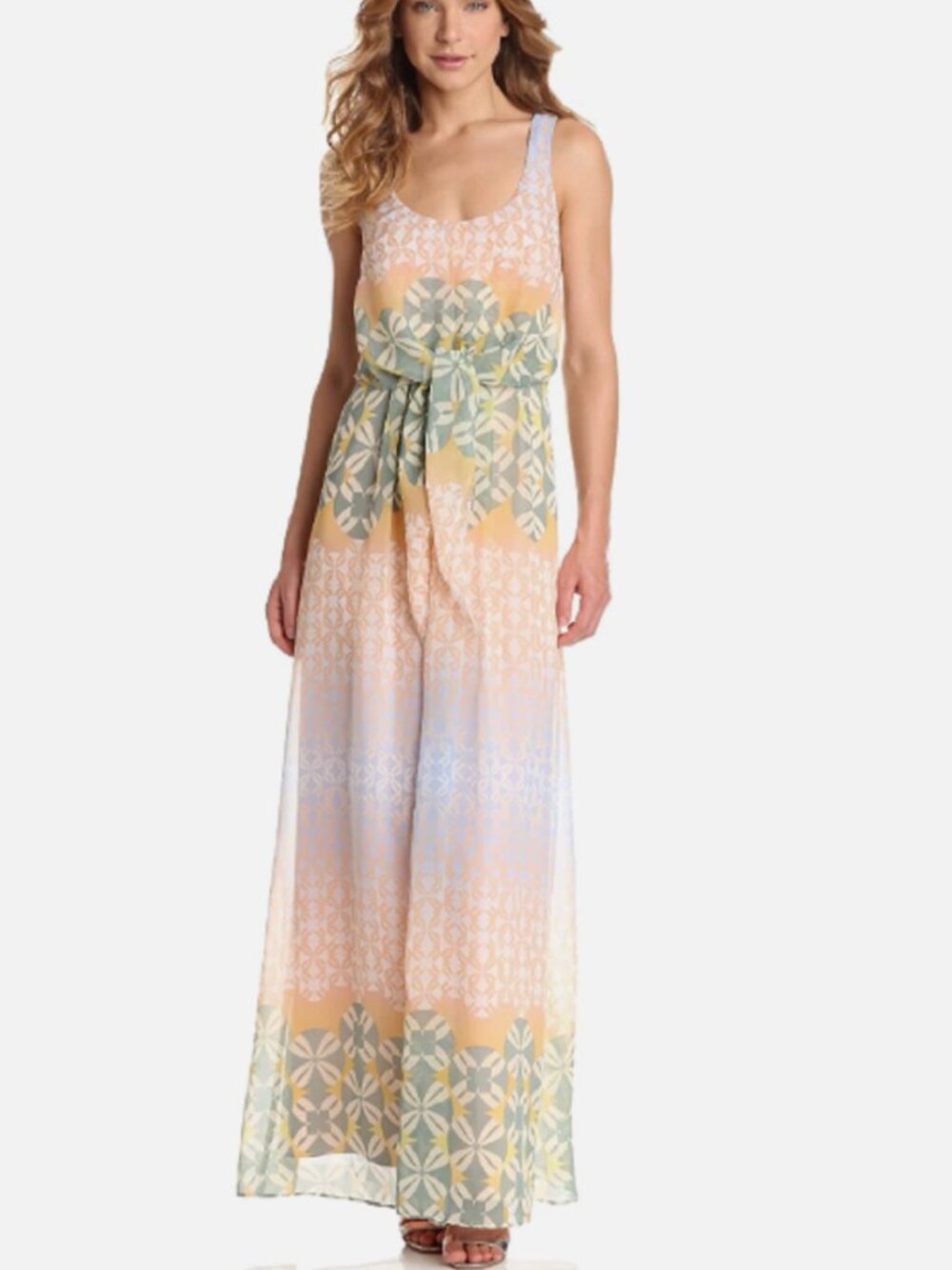 Jessica Simpson Womens Printed Multi Maxi Dress Size 10